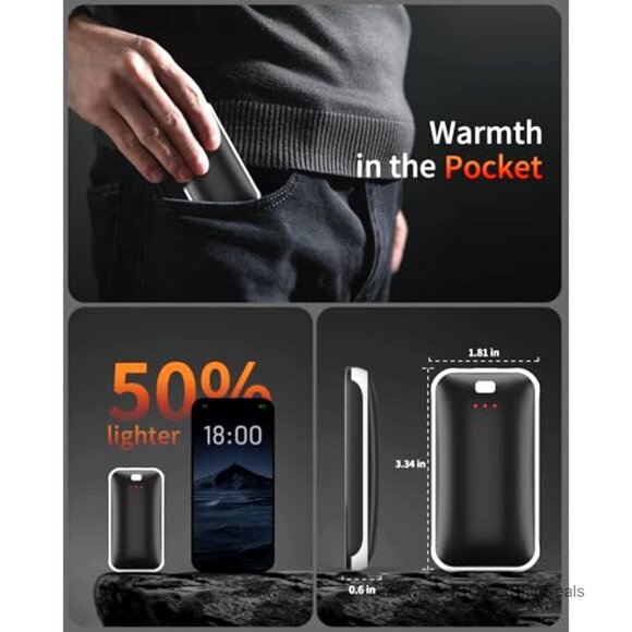 Rechargeable Hand Warmers, 2 Pack Portable Pocket Heater, 3 Heat Settings - Picture 3 of 6